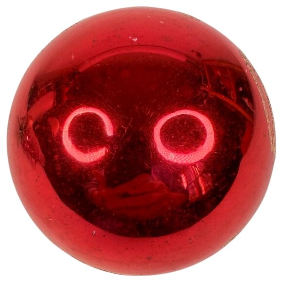 Vintage Shiny Brite Red Glass Christmas Ornament Gold Glitter Crown & Star 3” - Picture 6 of 7